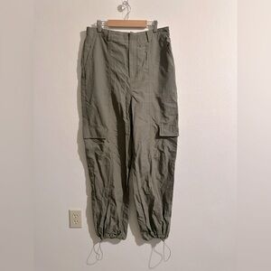 sL•FN•Tall•Hi-Rise Cargo Pants•Olive w/ Orange 🍊 Stitching•Adjustable